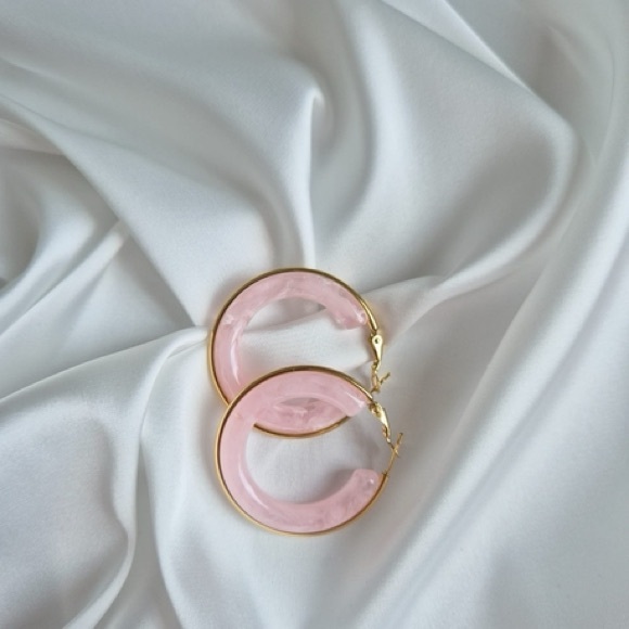 Blush Swirl Hoops - Picture 4 of 10